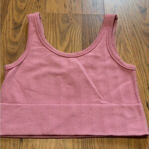 Pink Ribbed Women's Tank Top